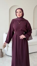 Meyla Gold Detaylı Elbise - Bordo - Görsel 7