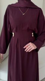 Meyla Gold Detaylı Elbise - Bordo - Görsel 8