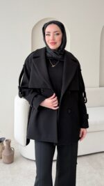 Rosi Kaşe Kaban - Siyah - Görsel 2