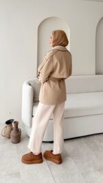 Rosi Kaşe Kaban - Camel - Görsel 10