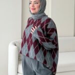 Baklava Desen Triko Kazak - Antrasit