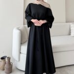 Lovra Bağlamalı Scuba Elbise - Siyah