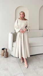 Lovra Bağlamalı Scuba Elbise - Taş