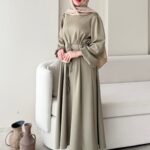 Lovra Bağlamalı Scuba Elbise - Yeşil