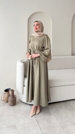 Lovra Bağlamalı Scuba Elbise - Yeşil - Görsel 2