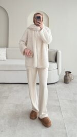 Mores Tüylü Kap - Ekru - Görsel 6