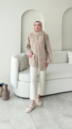 Mores Tüylü Kap - Vizon