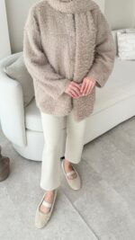 Mores Tüylü Kap - Vizon - Görsel 5