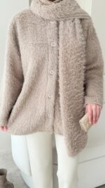 Mores Tüylü Kap - Vizon - Görsel 6