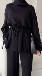 Vena Bağlamalı Oyşo Takım - Siyah - Görsel 5