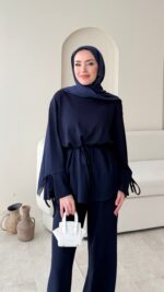 Vena Bağlamalı Oyşo Takım - Lacivert - Görsel 4