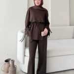 Vena Bağlamalı Oyşo Takım - Kahverengi