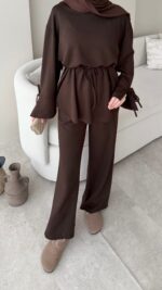 Vena Bağlamalı Oyşo Takım - Kahverengi - Görsel 5