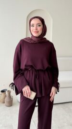 Vena Bağlamalı Oyşo Takım - Mürdüm - Görsel 4