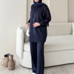 Pilya Fermuarlı Scuba Takım - Lacivert