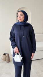 Pilya Fermuarlı Scuba Takım - Lacivert - Görsel 3