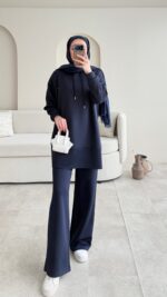 Pilya Fermuarlı Scuba Takım - Lacivert - Görsel 7