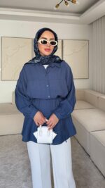 Trend Modal Gömlek - Lacivert - Görsel 4