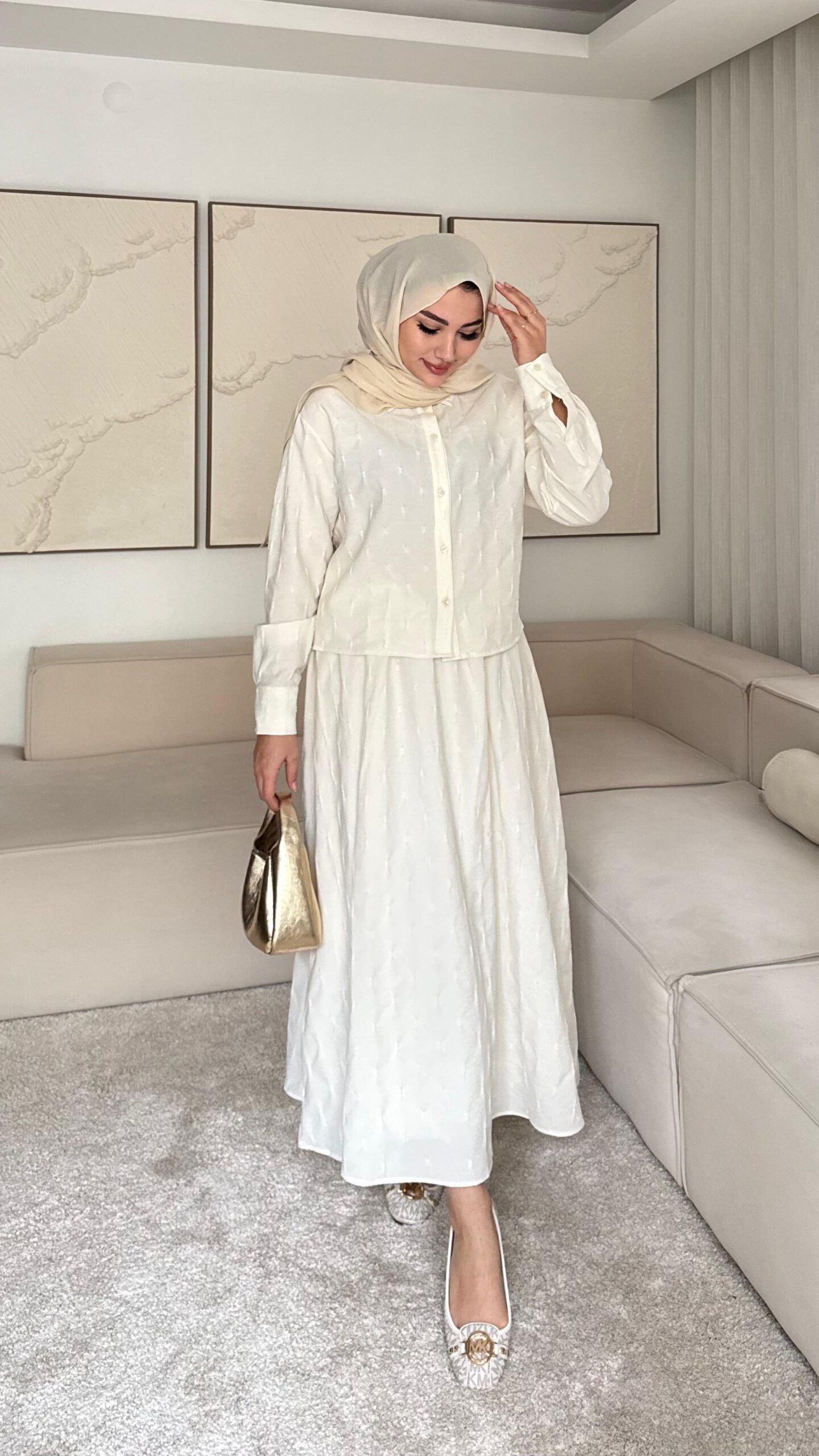 image_1950-416.jpg Royal Dokulu Takım - Ekru - Görsel 1