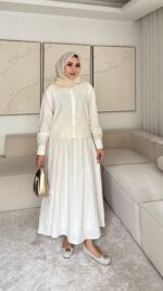 Royal Dokulu Takım - Ekru - Görsel 2