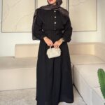 Flora Elbise - Siyah