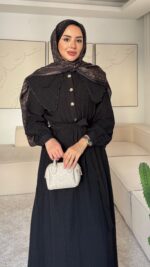 Flora Elbise - Siyah - Görsel 3