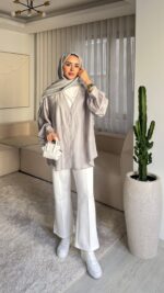 Nori Gömlek - Gri - Görsel 4