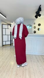 Fermuarlı Triko Elbise - Gül Kurusu - Görsel 3