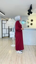 Fermuarlı Triko Elbise - Gül Kurusu - Görsel 4