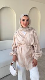 More Taşlı Kimono - Bej - Görsel 2