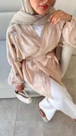 More Taşlı Kimono - Bej - Görsel 4