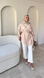 More Taşlı Kimono - Bej - Görsel 8