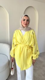 More Taşlı Kimono - Sarı