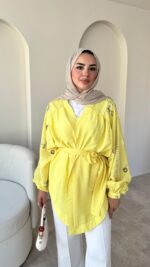 More Taşlı Kimono - Sarı