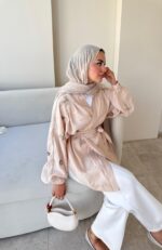 More Taşlı Kimono - Bej - Görsel 10