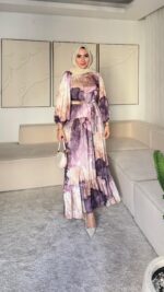 Diyar Elbise - Mor - Görsel 8