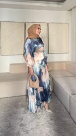 Diyar Elbise - Mavi - Görsel 6