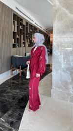 More Taşlı Takım - Bordo - Görsel 4