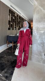 More Taşlı Takım - Bordo - Görsel 5