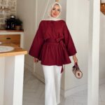 Rozi Gömlek - Bordo