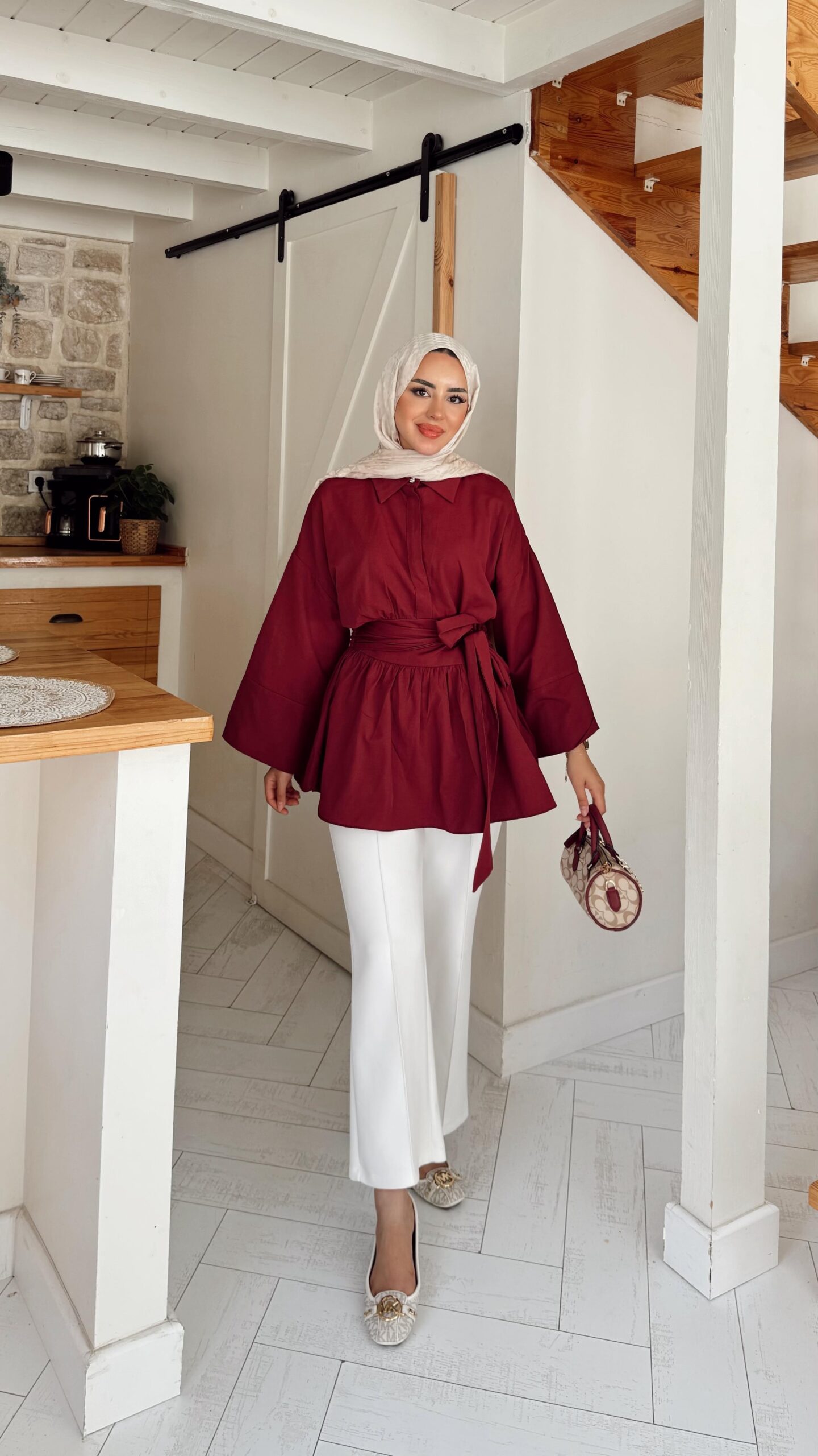 image_1950-586.jpg Rozi Gömlek - Bordo - Görsel 1