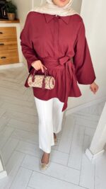 Rozi Gömlek - Bordo - Görsel 3