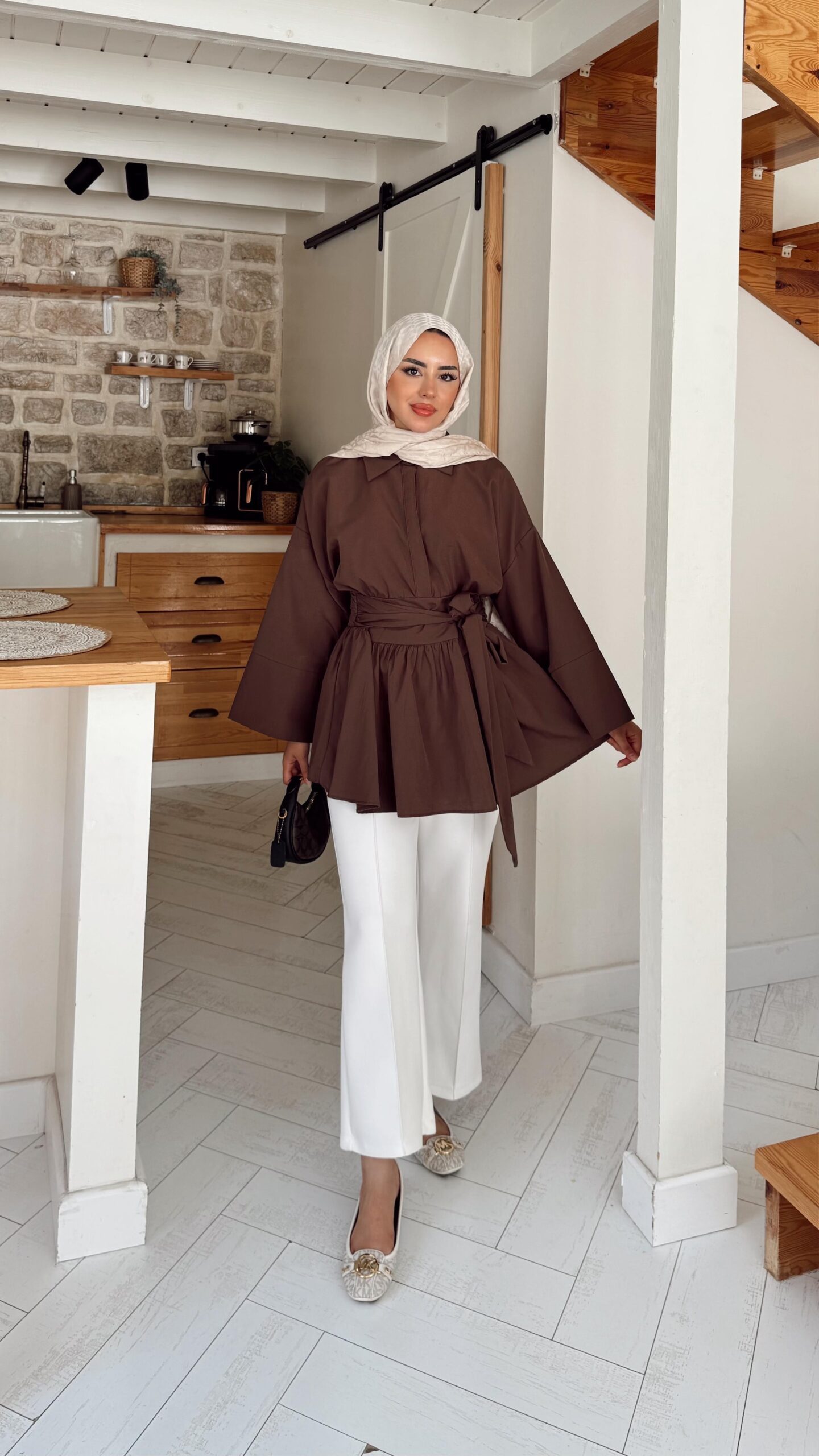 image_1950-596.jpg Rozi Gömlek - Kahverengi - Görsel 1