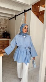 Rozi Gömlek - Bebe Mavisi - Görsel 3