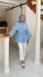 Rozi Gömlek - Bebe Mavisi - Görsel 5