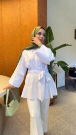 Rozi Gömlek - Beyaz - Görsel 2