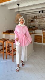 Rozi Gömlek - Toz Pembe - Görsel 2