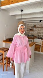 Rozi Gömlek - Toz Pembe - Görsel 3