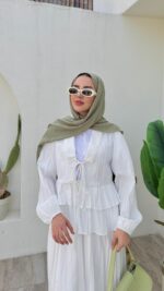 Teri Pile Takım - Beyaz - Görsel 4