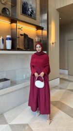 Pare Elbise - Bordo - Görsel 2